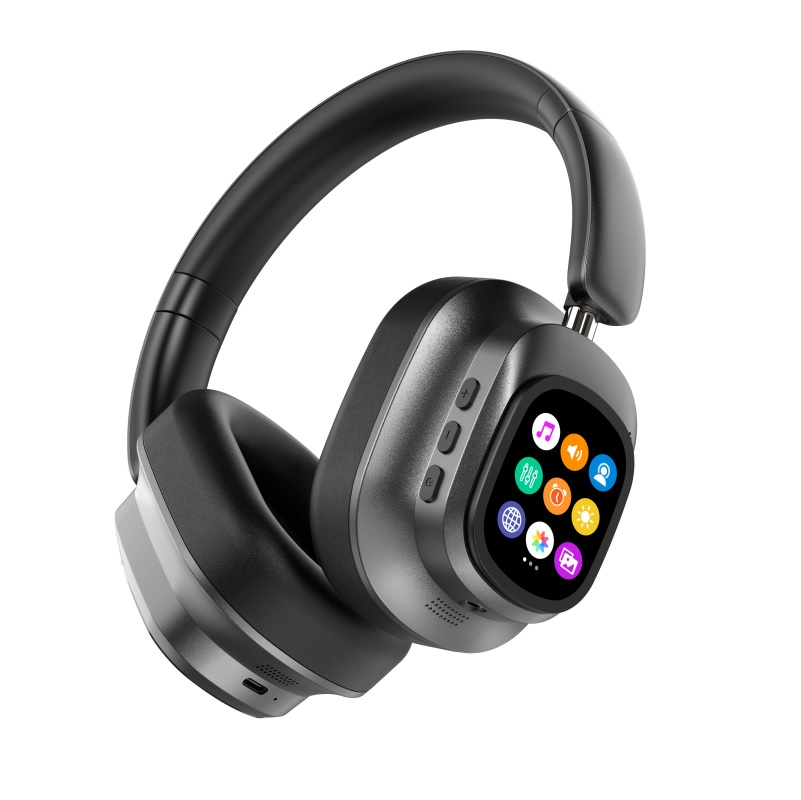 AI Upgraded Hybrid Active Noise Cancelling Headphones with Touch Screen
